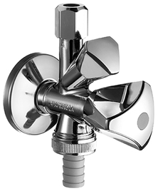 ALVA Varia Kombi-Eckventil 1/2" m. RV, Schubros., Schlauchversch., chrom