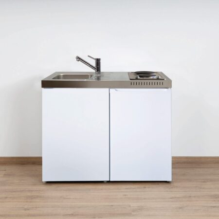 ALVA Sana 1.0 Miniküche Herdteil li. Becken rechts, Kühlschrank, 100x88x60cm