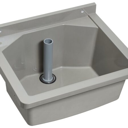 ALVA Varia Ausgussbecken GFK 55x45x30cm Ablaufv.,Befestigungss.,Standrohr,Grau