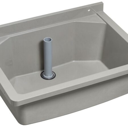 ALVA Varia Ausgussbecken GFK 70x50x30cm Ablaufv.,Befestigungss.,Standrohr,Grau
