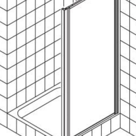 ALVA Una Seitenwand 75/190cm, Silber, Glas ESG Clean