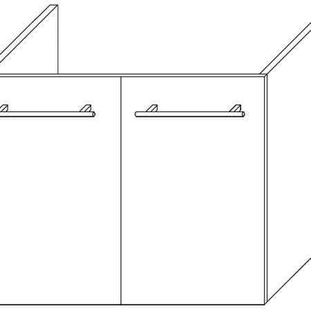 ALVA Una Unterschrank für WT1 2 Türen, 59x46x45,2cm, Weiß