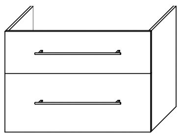 ALVA Una Unterschrank für WT4 2 Auszüge, 89x60x45,2cm, Schlosseiche