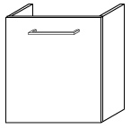 ALVA Una Unterschrank für WT8 1 Tür, 40x46x21,7 cm, Veruna Eiche