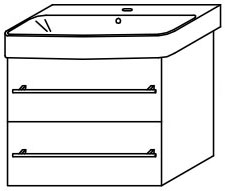 ALVA Una Unterschrank für WT AQKEJUWT60, 2 Ausz., 54x46x42,6cm, Weiß
