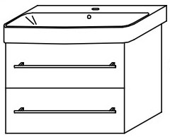 ALVA Una Unterschrank für WT AQKEJUWT65, 2 Ausz., 59x46x42,5cm, Weiß