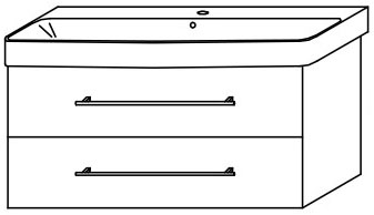 ALVA Una Unterschrank für WT AQKEJUWT100, 2 Ausz., 94x46x42,5cm, Weiß