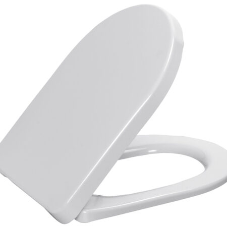 ALVA Varia WC-Sitz Push-Edelstahl- scharnier, abnehmbar, Absenkauto., Weiß