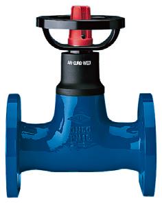 EURO-WEDI Absperrventil DN 50 PN 6 GG25 bis 130oC Baulaenge F1 m.Anzeigevorr.