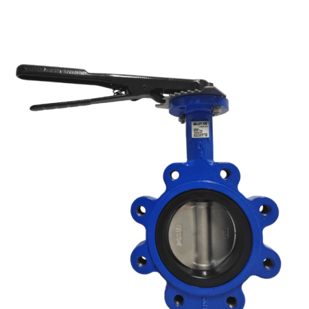 ALVA Anfl-Absperrklappe-L DN100 PN16 GGG Scheibe:1.4408Sitz:EPDM Rasth m.TP