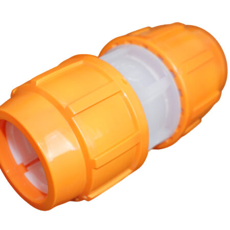 ALVA LWL Kupplung druckdicht PN16 PP transparent/orange 50mm