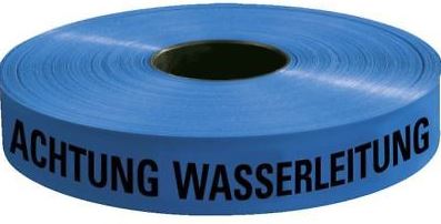 ALVA Ortungsband Nr.4, blau, Rolle 250m 40x0,15mm, Achtung Wasserleitung