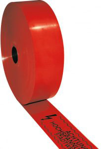 ALVA Ortungsband Nr.4, rot, Rolle 250m 40x0,15mm, Achtung Kabel