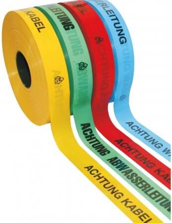 ALVA Trassenwarnband, rot, Rolle 250m, 40x0,15mm, Achtung Kanalleitung