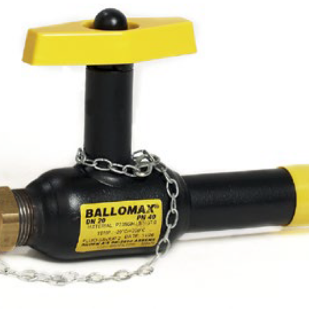 Ballomax vollverschw. Stahlkugelh. DN20 PN40 red.DG SExAG Kappe u. Kette T-Griff