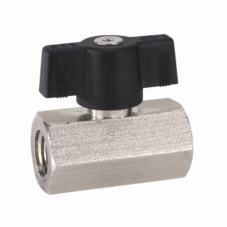 Mini-Kugelhahn Messing 93410-1/4" IG/IG Flügelgriff PN12