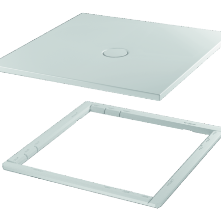 BetteFloor mit Minimum-Wannenträger 900 × 900 mm, Weiß, glasierter Titan-Stahl, Expandiertes Polystyrol (EPS), Rechteck