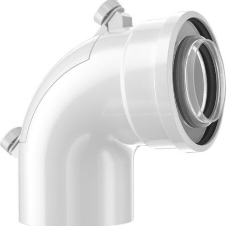 BOSCH Bogen 87grd, konz., DN60 mit PO, mit Prüföffnung, d: 60/100mm