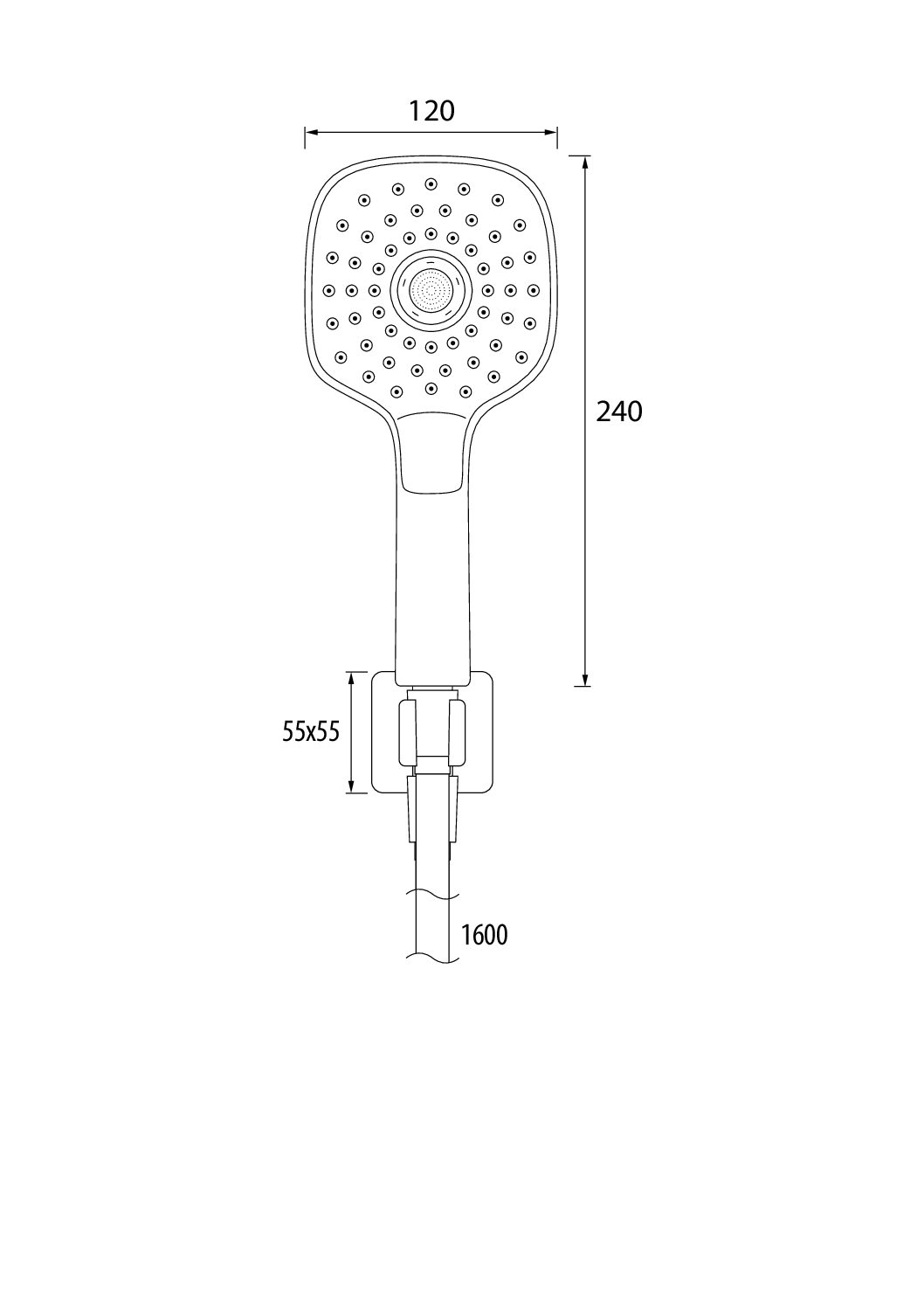 Regenwerk Passion Brauseset Kombihalter Softed.,inkl. Handbrause,1600 mm Isoflex