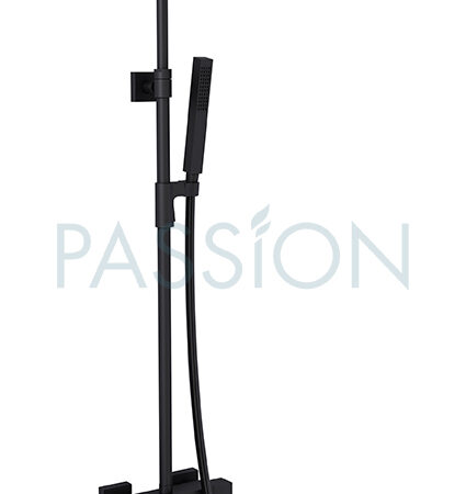 Regenwerk PASSION Duschsäule, eckig Schwarz matt, KB 250 mm, 1600mm BS