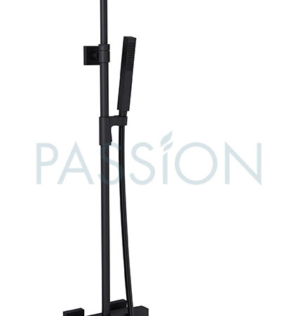 Regenwerk PASSION Duschsäule, eckig Schwarz matt, KB 300 mm, 1600mm BS