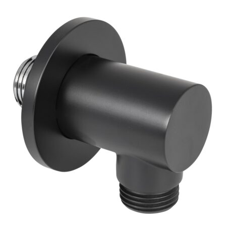 Regenwerk Passion Wandanschlussbogen Rund,Messing schwarz m. Rückflussverh.
