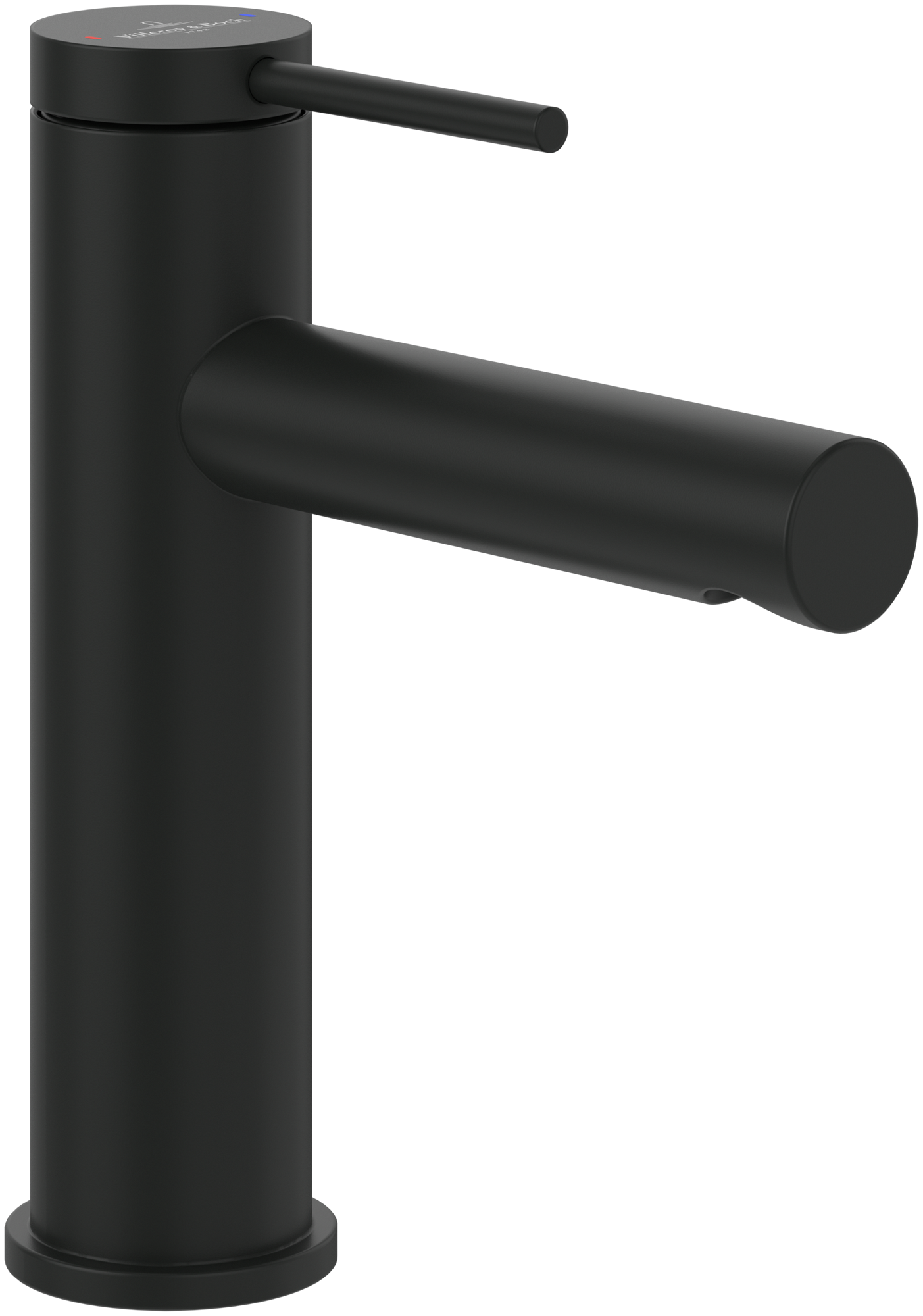 Villeroy & Boch Einhebel-Waschtischarmatur Loop & Friends TVW106102153, 45 x 166 x 149 mm mit Zugstangen- Ablaufgarnitur, Matt Black