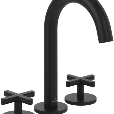 Villeroy & Boch Waschtischauslauf-Set Loop & Friends TVZ106009000, 60 x 225 x 177 mm ohne Ablaufgarnitur, Matt Black