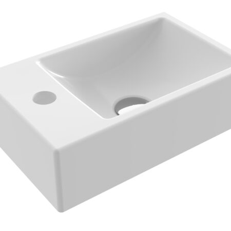 Bocchi Passion Handwaschbecken 37cm Hahnloch li, ohne ÜL-Loch, weiß GL