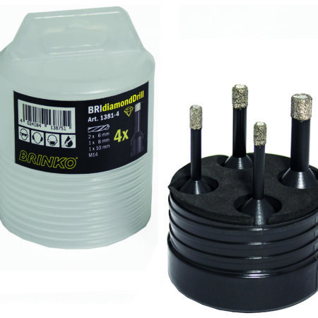 Diamantbohrer-Set 4-tlg. 2x6 1x8 1x10 BRIdiamondDrill,Aufnahme f.Winkelschleif