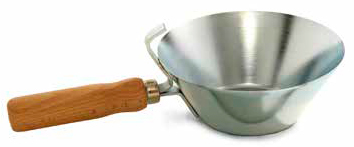 Brinko Gipserpfanne konisch, Dm.160 mm galvanisch verzinkt, Holzgriff