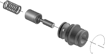 CONTI+ Kolbenkopfstück Ölhydraulik, mit Feder, Spindel, Aufnahme und Seegerring, für CONTI+ CONGENIAL / CONGENIAL / CONBASE