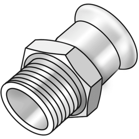 CP450 STEELFIX C-Stahl Press-Übergang mit AG 22x3/4"