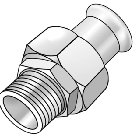 CP451 STEELFIX C-Stahl Press-Holländer mit AG 18x1/2"