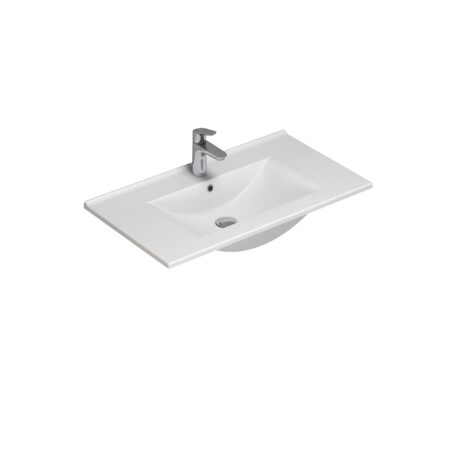 Waschtisch Amber 81x45,5 cm Porzellan Weiß
