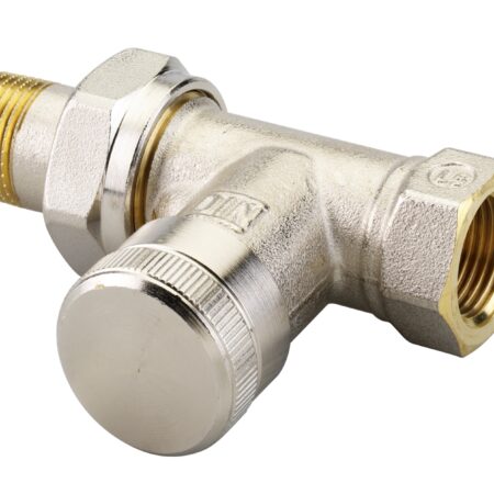 Danfoss Rücklaufverschraubung RLV 10 R 3/8, Durchgang, vernickelt