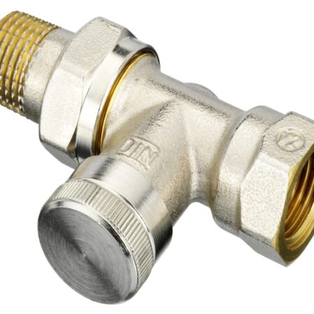Danfoss Rücklaufverschraubung RLV 15 R 1/2, Durchgang, vernickelt