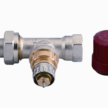 Danfoss Ventilgehäuse RA-N 10 R 3/8, Durchgang, matt vernickelt