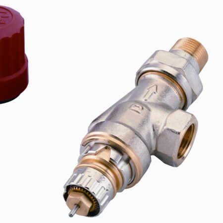 Danfoss Ventilgehäuse RA-N 10 R 3/8, UK (Axial), matt vernickelt
