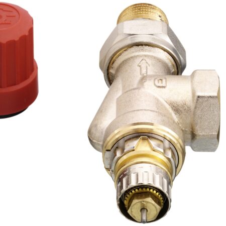 Danfoss Ventilgehäuse RA-N 15 R 1/2, UK (Axial), matt vernickelt
