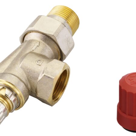 Danfoss Ventilgehäuse RA-N 20 R 3/4, UK (Axial), matt vernickelt