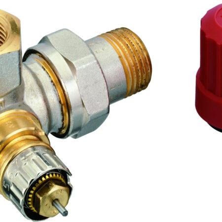 Danfoss Ventilgehäuse RA-N 15 R 1/2, WE rechts, matt vernickelt