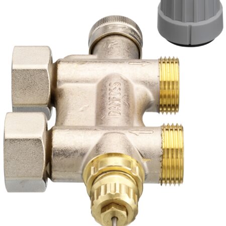 Danfoss Anschlussarmatur VHS-E f. Einrohrheizung, R 1/2, Durchgang