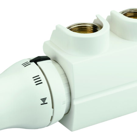 Danfoss VHS Ventilset RAL 9016 Heizkörper R 1/2, Eck