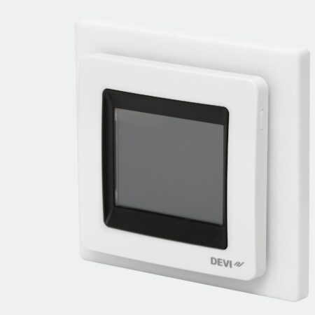 Thermostat mit Touchscreen zur Regelung elektrischer Fußbodenheizungen. Fühlerart: Raum und Boden.reinweiß RAL 9010