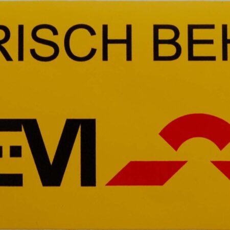 Kennzeichnungsaufkleber "Elektrisch beheizt" für Heizleitungen.