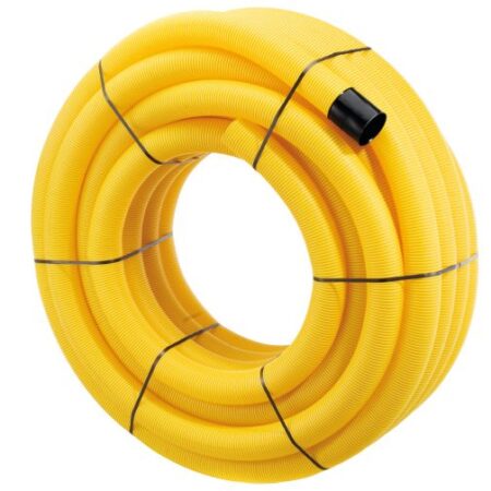 ALVA PVC-Dränagerohr flex. da100x4.0mm geschlitzt n. ÖNORM B5140 Rolle 50m gelb