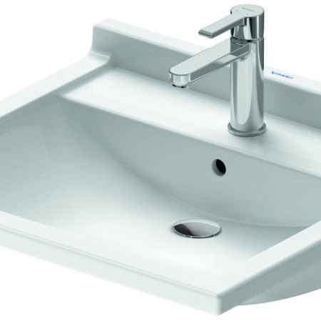 DU Waschtisch Starck 3 Vital 600 mm mit ÜL, mit HLB, 1 HL, weiß