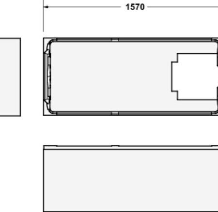 DU D-Code 2.0 BW, 1600x700mm, Einbau Weiß