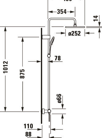 DU Duschsystem 1000 MinusFlow Brausethermostat, Edelstahl Gebürstet
